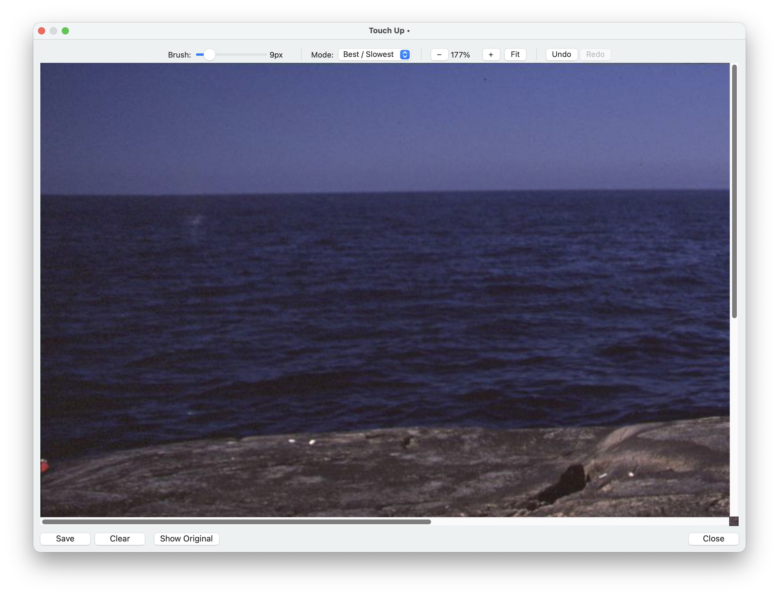 The same scanned slide, after Touch Up 2.0 has removed the background sailboats