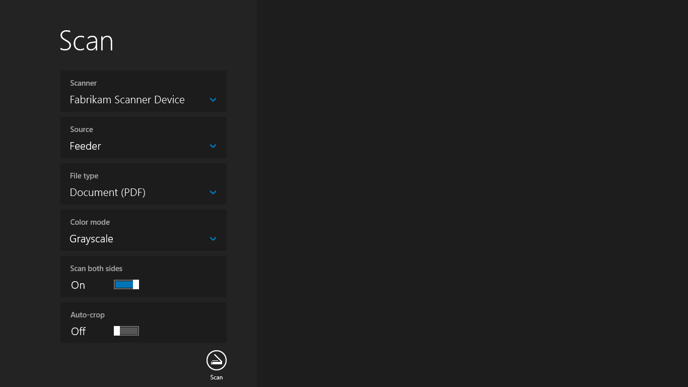 Screenshot of Windows Scan