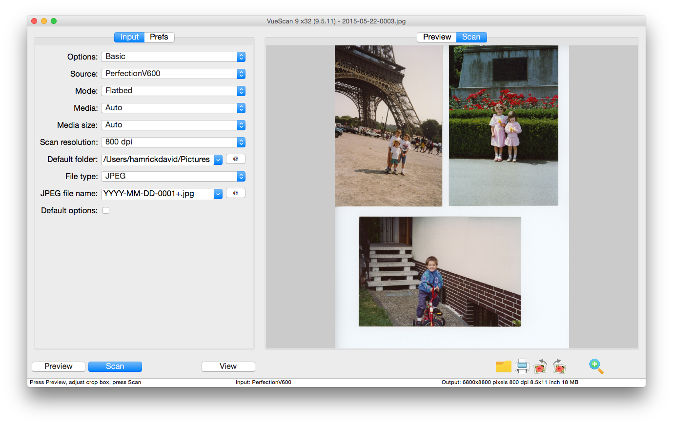 VueScan Screenshot - CanoScan LiDE scanner